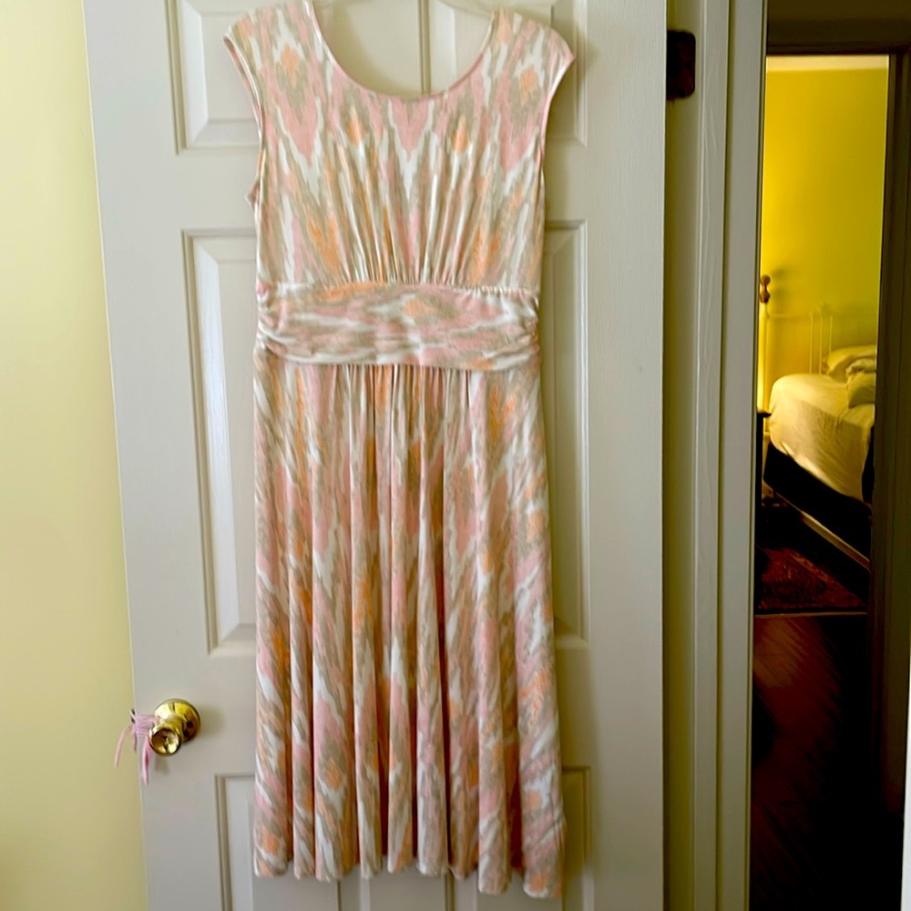 Summer dress peach and tan. So soft